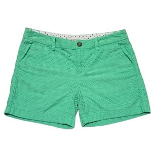 MERONA Mint Green Eyelet Women's Chino Shorts 100% Cotton Size 4